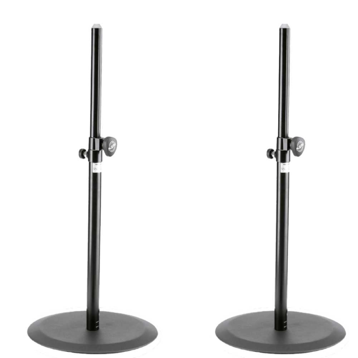 2x Luxe Speakerstatief met baseplate 1,10-1,81m