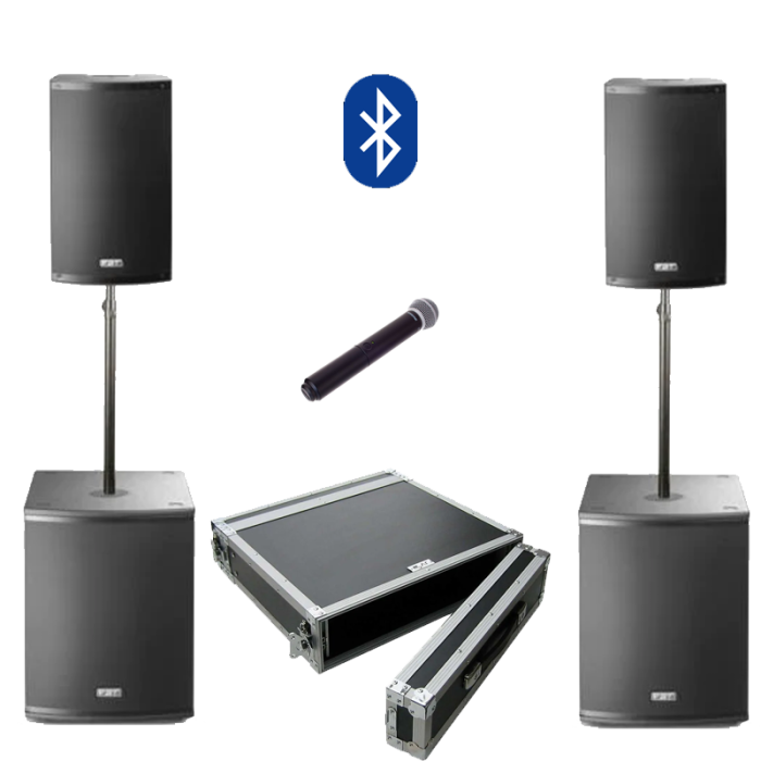 Geluidsset met bluetooth en microfoon - tot circa 250 personen