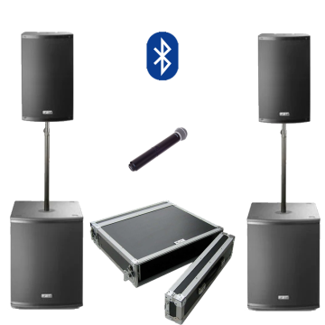 Geluidsset met bluetooth en microfoon - tot circa 250 personen
