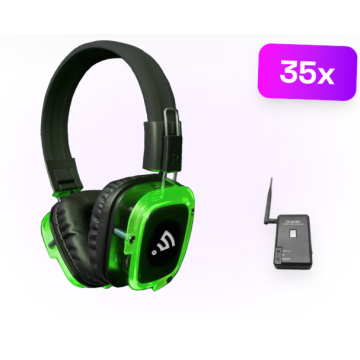 Silent Disco pakket - 35 koptelefoon - 1 zender