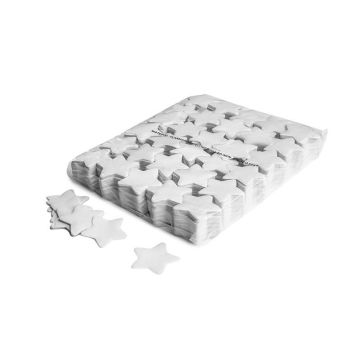 CON03WH – Confetti sterren wit papier 1kg