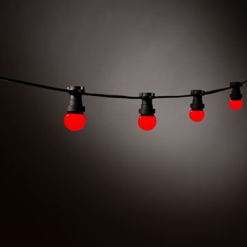 Prikkabel Rood - 10 meter - 20 lampjes - koppelbaar